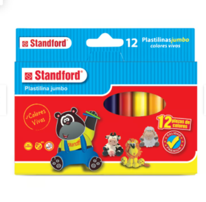 PLASTILINA  X 12 JUMBO NEON - STANDFORD